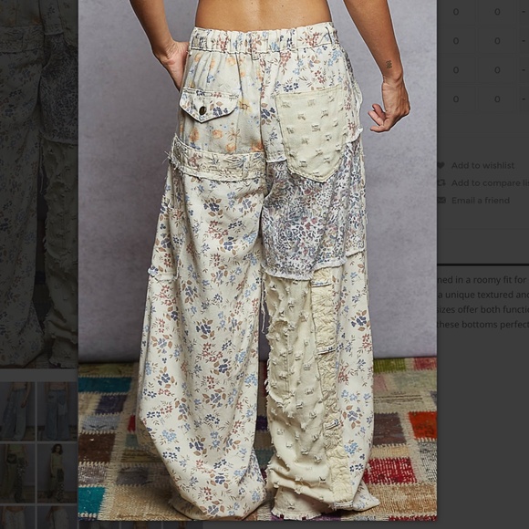 POL “ MARGO “ POL Roomy Fit Pants Jeans in Mixed Fabrics and Patchwork Detail 62 - Picture 3 of 5